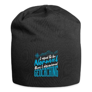 J’étais normal, puis j’ai découvert la géocache - Bonnet en jersey - noir - Devant