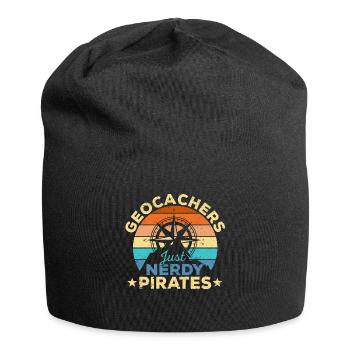Geocacher Just Nerdy Pirates Funny Geocaching - Jersey-Beanie - Schwarz - Vorne