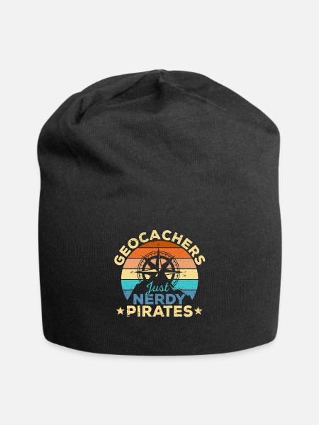 Geocacher Just Nerdy Pirates Funny Geocaching - Jersey-Beanie - Schwarz
