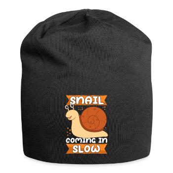 Schnecke lustige Schnecken Geschenk - Jersey-Beanie - Schwarz - Vorne