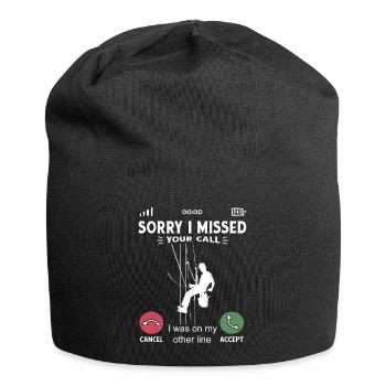 Professioneller Fensterreiniger Außen Hochhaus - Jersey-Beanie - Schwarz - Vorne