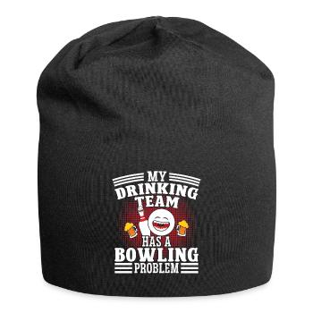 My Drinkingteam has a Bowling Problem - Jersey Beanie - black - Front