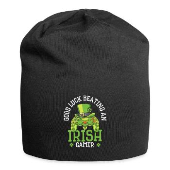 St. Patrick's Day Gaming Shamrock Gamer Video - Jersey Beanie - black - Front