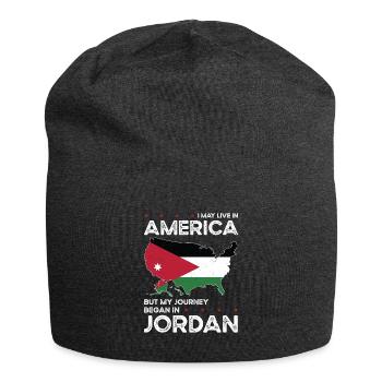 Né Jordanien Jordanien Américain USA USA - Bonnet en jersey - charbon - Devant
