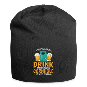 Je ne bois pas toujours quand je joue à Cornhole - Bonnet en jersey - noir - Devant
