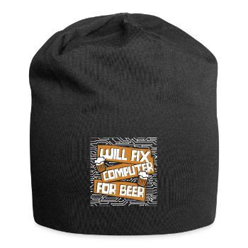 Will Fix Computer For Beer IT Operations Admin - Jersey Beanie - black - Front