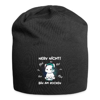 Nerv nicht bin am zocken Gamer Cat Katze Gaming - Jersey-Beanie - Schwarz - Vorne