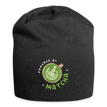Powered By Matcha Green Tea Japanese - Jersey Beanie - black - Front
