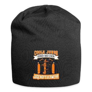 Feuerwehr Coole Jungs sind bei der Jugendfeuerwehr - Jersey-Beanie - Schwarz - Vorne