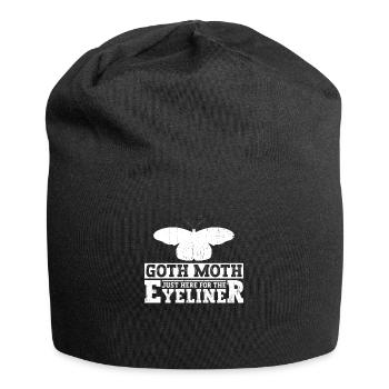 Goth Moth Just Here For The Eyeliner - Goth Moth - Jersey Beanie - black - Front