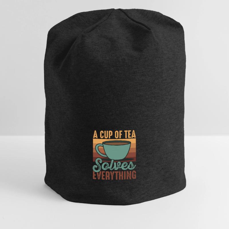 Tea Solves Everything Chai Drinker Tea Lovers Chai Jersey Beanie