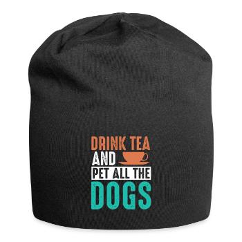 Boire du thé Pet Dogs Chai Buveur - Bonnet en jersey - noir - Devant