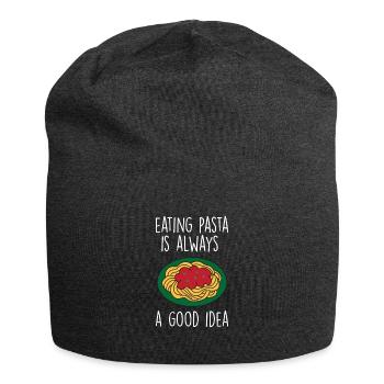 Lustige Pasta-Sprüche Essen Pasta-Liebhaber - Jersey-Beanie - Anthrazit - Vorne
