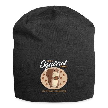 Cute Squirrel Squirrel Gift - Jersey Beanie - charcoal grey - Front