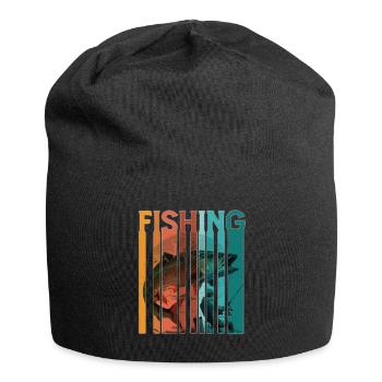 Vintage Angler Retro Angeln Fischer Angel - Jersey-Beanie - Schwarz - Vorne