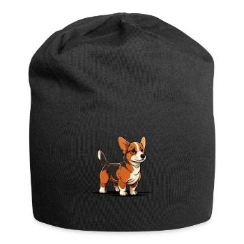 Chien dans le style comique - Bonnet en jersey - noir - Devant