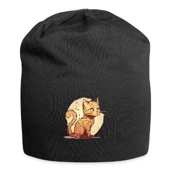 Cat in comic style - Jersey Beanie - black - Front