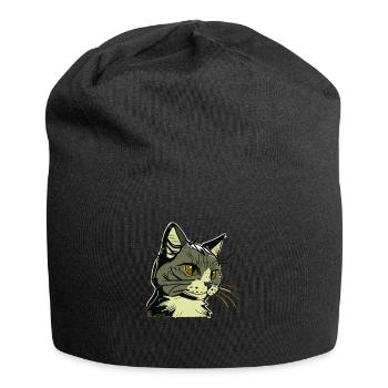 Cat in comic style - Jersey Beanie - black - Front