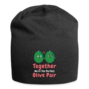 Saint-Valentin Olive Couples Rencontres Romance - Bonnet en jersey - noir - Devant