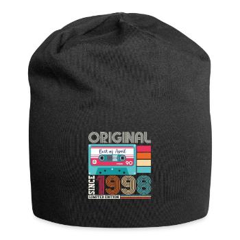 25th birthday man April born 1998 cassette - Jersey Beanie - black - Front
