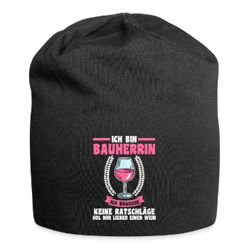 Bier Bauherrin - Jersey-Beanie - Schwarz - Vorne