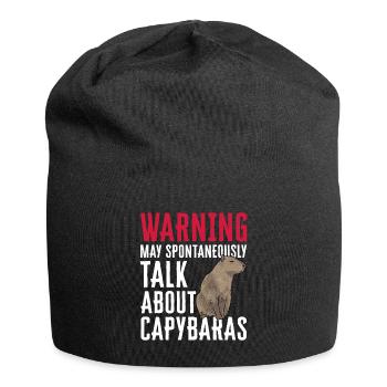 Capybara Nagetier - Jersey-Beanie - Schwarz - Vorne