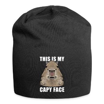Capybara Nagetier - Jersey-Beanie - Schwarz - Vorne