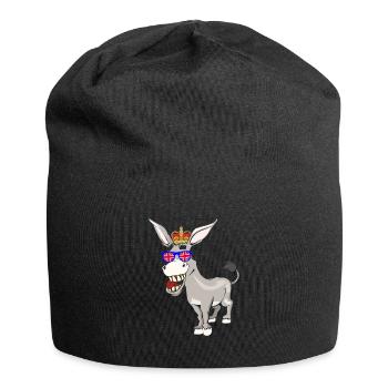 Esel Queen Elizabeth II Britische Krone - Jersey-Beanie - Schwarz - Vorne