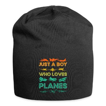 Just a Boy who loves Planes - Jersey-Beanie - Schwarz - Vorne