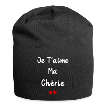 je t'aime ma Chérie - Bonnet en jersey - noir - Devant