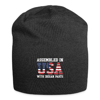 Né en Inde, Inde, Américain, États-Unis - Bonnet en jersey - charbon - Devant