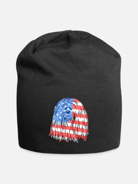 Lhasa Apso Lhasa Apso Flag - Jersey Beanie - black