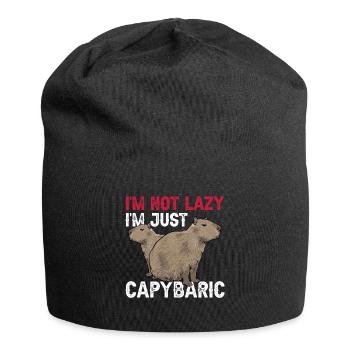Capybara Nagetier - Jersey-Beanie - Schwarz - Vorne