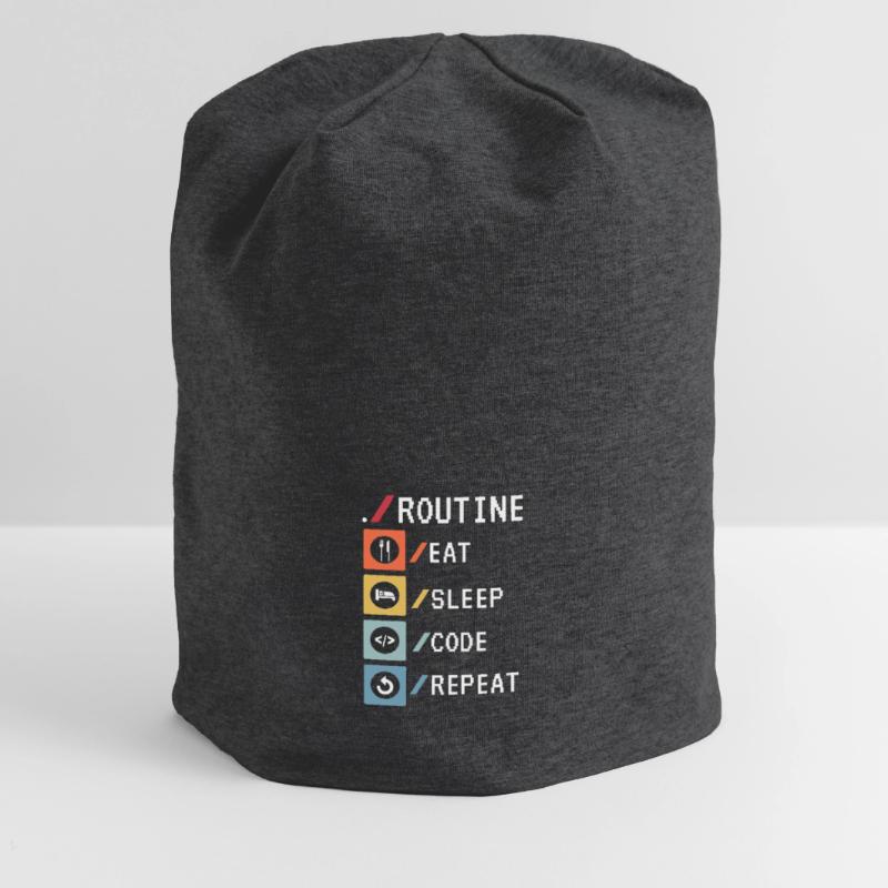 Routine Eat Sleep Code Repeat Developer Coder Jersey-Beanie