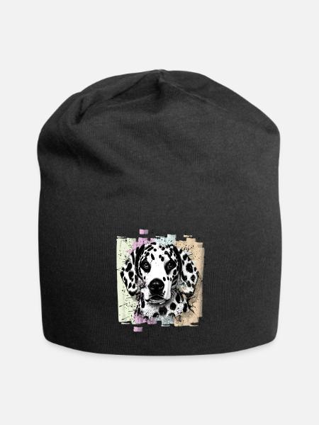 Dalmatiner - Jersey-Beanie - Schwarz