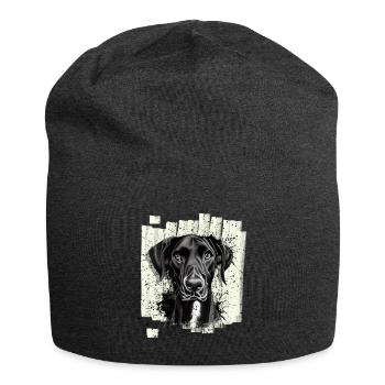 Schwarze Deutsche Dogge Hund - Jersey-Beanie - Anthrazit - Vorne