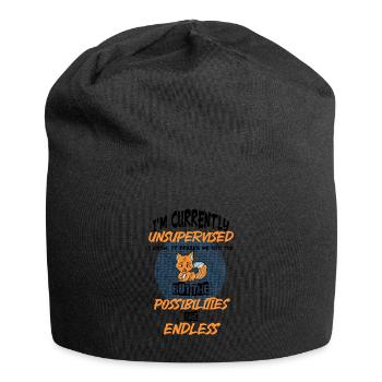 Je suis actuellement sans supervision 1 - Bonnet en jersey - noir - Devant