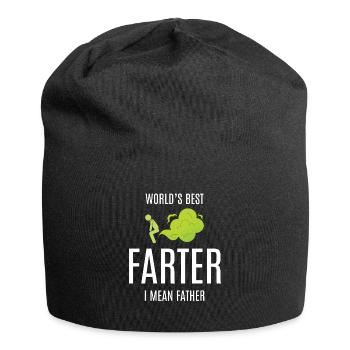 Worlds Best Farter Furz Papa Vater - Jersey-Beanie - Schwarz - Vorne
