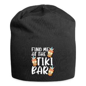 Find me in the tiki bar luau party tiki bar - Jersey Beanie - black - Front