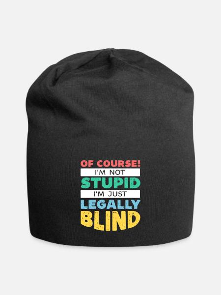 Braille-Schrift Blinde Blindheit Bewusstsein - Jersey-Beanie - Schwarz