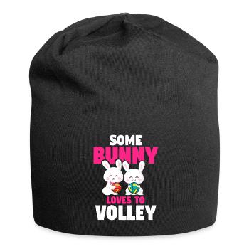 Ostern Volleyball Hase Ferien Kaninchen Sport - Jersey-Beanie - Schwarz - Vorne