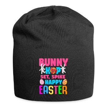 Lapin de volley-ball de Pâques Vacances Lapin Sports - Bonnet en jersey - noir - Devant