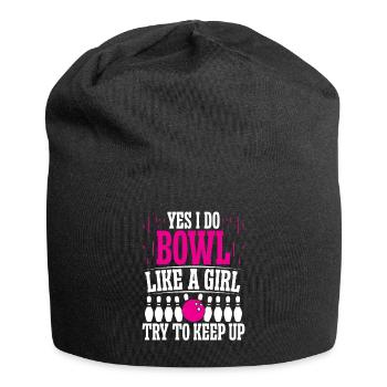 Yes i do bowl like a Girl try to keep up - Jersey-Beanie - Schwarz - Vorne