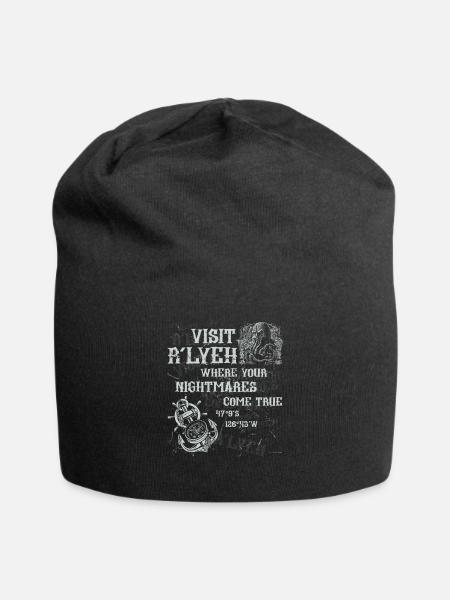 Cthulhu Visit R'lyeh Coordinates, Cosmic Horror - Jersey-Beanie - Schwarz