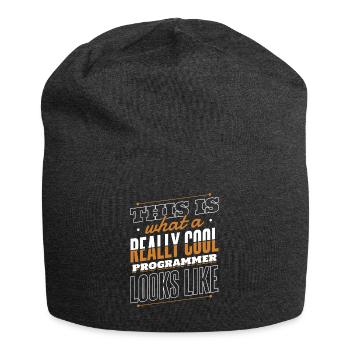 What A Really Cool Programmer Looks Like Coder - Jersey-Beanie - Anthrazit - Vorne