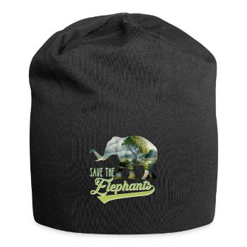 Save the Elephants Artenschutz bedrohte Arten - Jersey-Beanie - Schwarz - Vorne