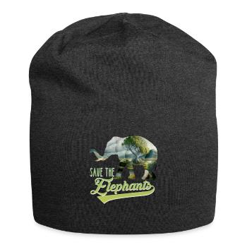 Save the Elephants Artenschutz bedrohte Arten - Jersey-Beanie - Anthrazit - Vorne