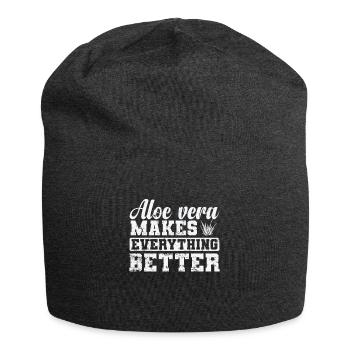Aloe Vera makes everything Better Plant - Jersey Beanie - charcoal grey - Front