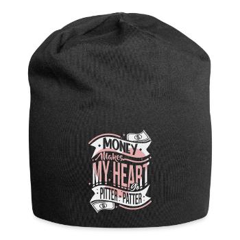 Geld, Money lustiger Typografie Spruch - Jersey-Beanie - Schwarz - Vorne
