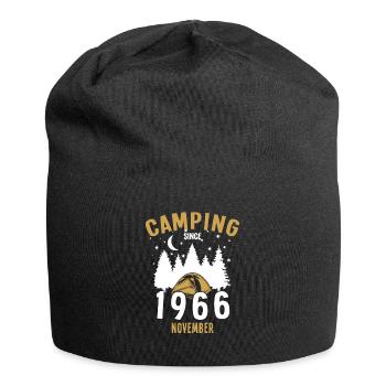 Geburtstag: Camping seit November 1966 Zelten - Jersey-Beanie - Schwarz - Vorne